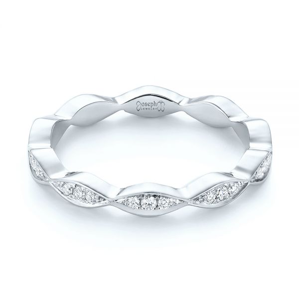 18k White Gold 18k White Gold Custom Eternity Diamond Wedding Band - Flat View -  103459