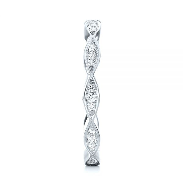 14k White Gold 14k White Gold Custom Eternity Diamond Wedding Band - Side View - 103459