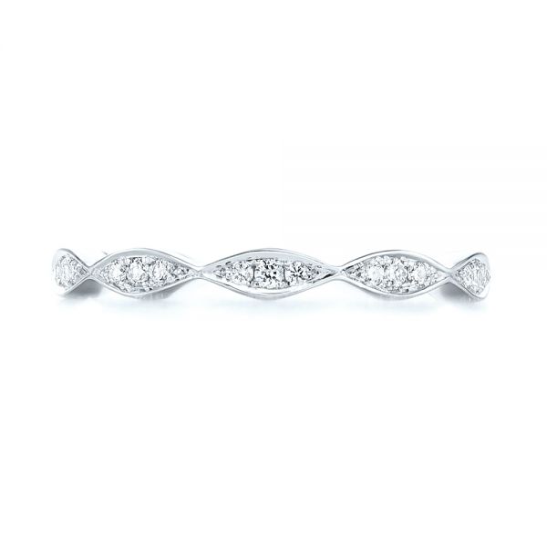 14k White Gold 14k White Gold Custom Eternity Diamond Wedding Band - Top View - 103459