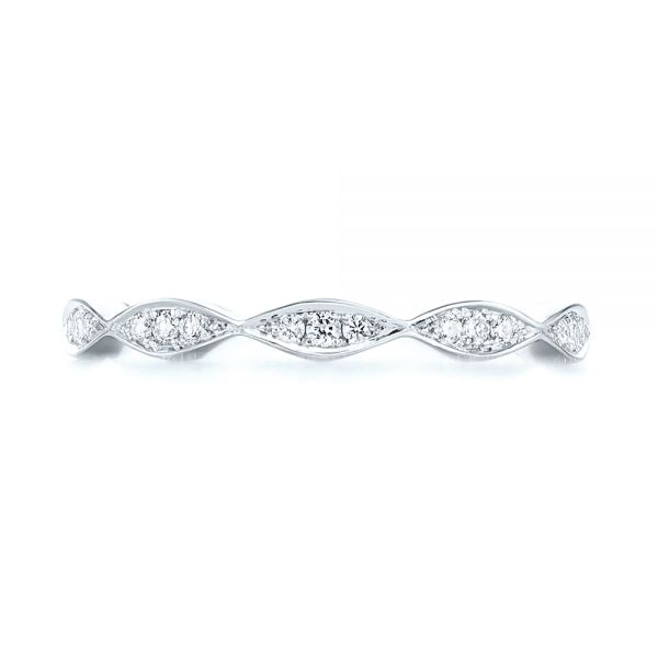 18k White Gold 18k White Gold Custom Eternity Diamond Wedding Band - Top View -  103459