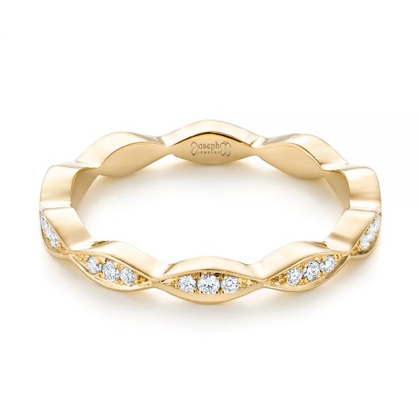 18k Yellow Gold 18k Yellow Gold Custom Eternity Diamond Wedding Band - Flat View - 103459