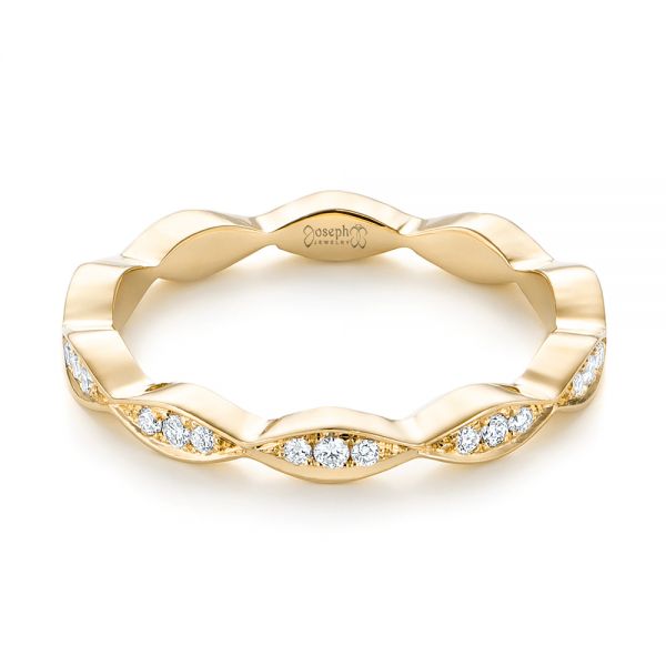 14k Yellow Gold 14k Yellow Gold Custom Eternity Diamond Wedding Band - Flat View -  103459