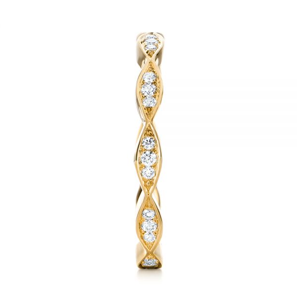 18k Yellow Gold 18k Yellow Gold Custom Eternity Diamond Wedding Band - Side View - 103459