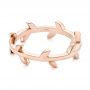 14k Rose Gold Custom Floral Wedding Band - Flat View -  104580 - Thumbnail
