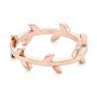 18k Rose Gold 18k Rose Gold Custom Floral Wedding Band - Flat View -  104580 - Thumbnail