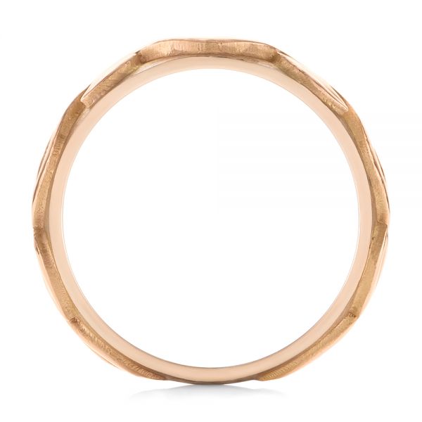14k Rose Gold Custom Floral Wedding Band - Front View - 103481