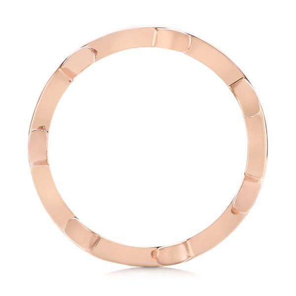 14k Rose Gold Custom Floral Wedding Band - Front View - 104580