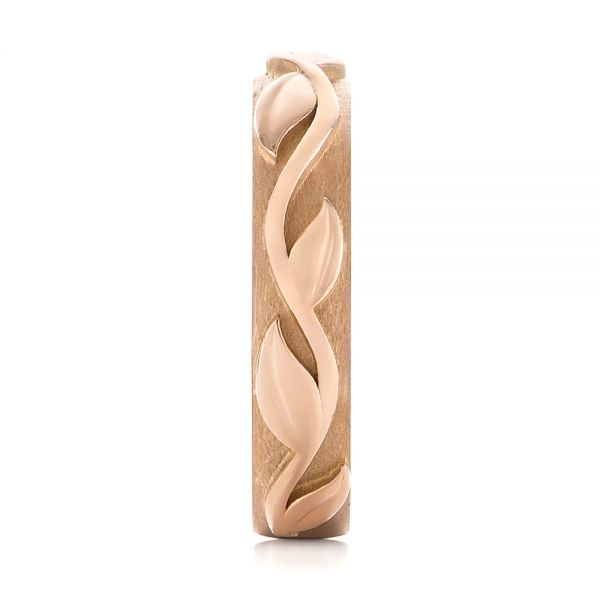 14k Rose Gold Custom Floral Wedding Band - Side View - 103481
