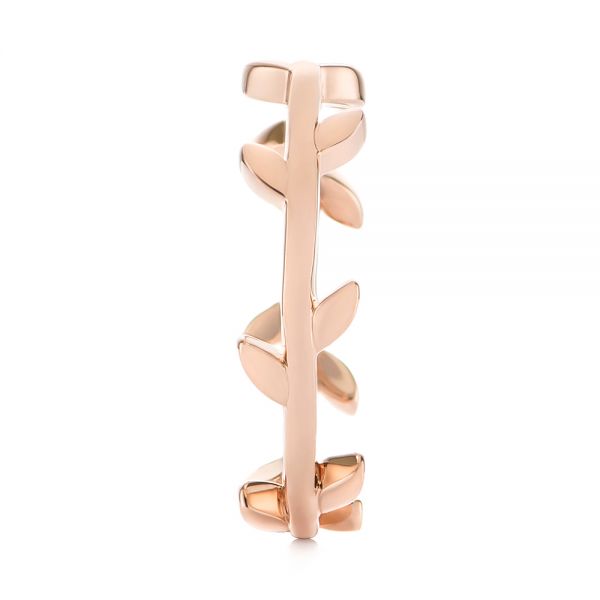 14k Rose Gold Custom Floral Wedding Band - Side View - 104580