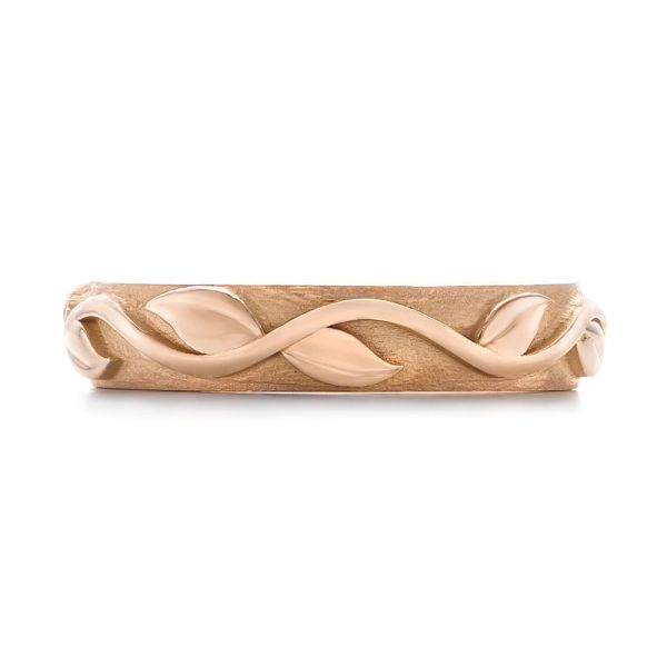 14k Rose Gold Custom Floral Wedding Band - Top View - 103481
