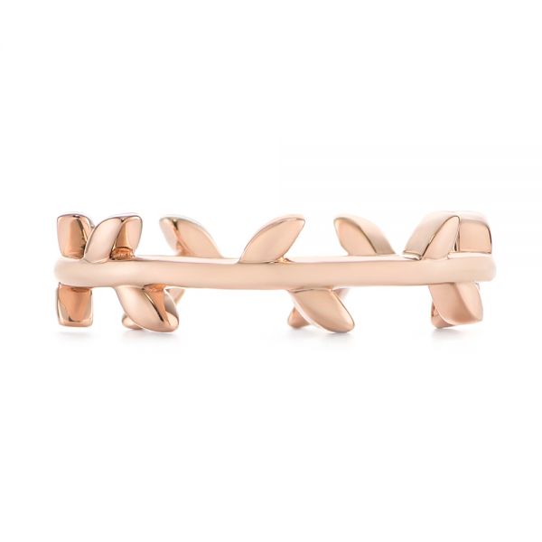 14k Rose Gold Custom Floral Wedding Band - Top View - 104580