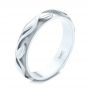 18k White Gold 18k White Gold Custom Floral Wedding Band - Three-Quarter View -  103481 - Thumbnail