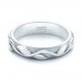 18k White Gold 18k White Gold Custom Floral Wedding Band - Flat View -  103481 - Thumbnail