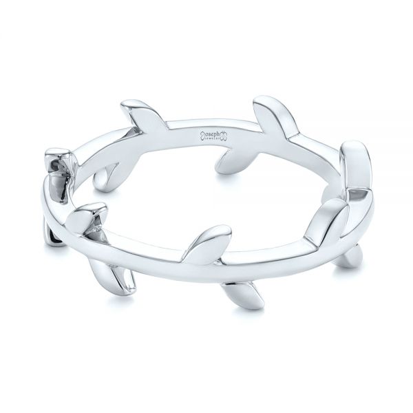 Platinum Platinum Custom Floral Wedding Band - Flat View - 104580