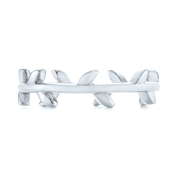 Platinum Platinum Custom Floral Wedding Band - Top View - 104580