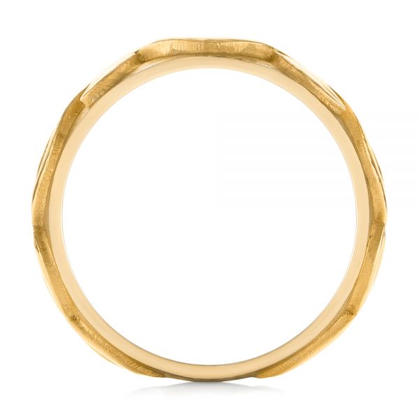 18k Yellow Gold 18k Yellow Gold Custom Floral Wedding Band - Front View - 103481