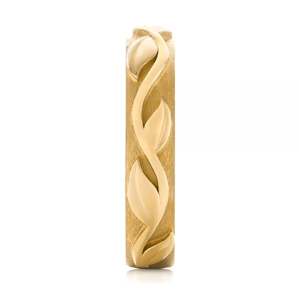 18k Yellow Gold 18k Yellow Gold Custom Floral Wedding Band - Side View - 103481