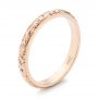 14k Rose Gold Custom Hand Engraved Wedding Band - Three-Quarter View -  103147 - Thumbnail