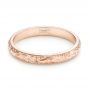 14k Rose Gold Custom Hand Engraved Wedding Band - Flat View -  103147 - Thumbnail