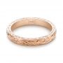 18k Rose Gold 18k Rose Gold Custom Hand Engraved Wedding Band - Flat View -  103284 - Thumbnail