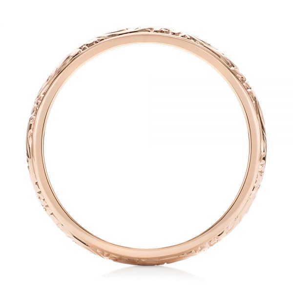 18k Rose Gold 18k Rose Gold Custom Hand Engraved Wedding Band - Front View - 103147