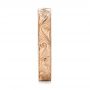 14k Rose Gold Custom Hand Engraved Wedding Band - Side View -  103286 - Thumbnail