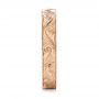 14k Rose Gold Custom Hand Engraved Wedding Band - Side View -  103286 - Thumbnail