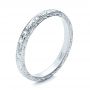 18k White Gold 18k White Gold Custom Hand Engraved Wedding Band - Three-Quarter View -  101619 - Thumbnail