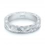  Platinum Platinum Custom Hand Engraved Wedding Band - Flat View -  103286 - Thumbnail