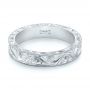 14k White Gold 14k White Gold Custom Hand Engraved Wedding Band - Flat View -  103286 - Thumbnail