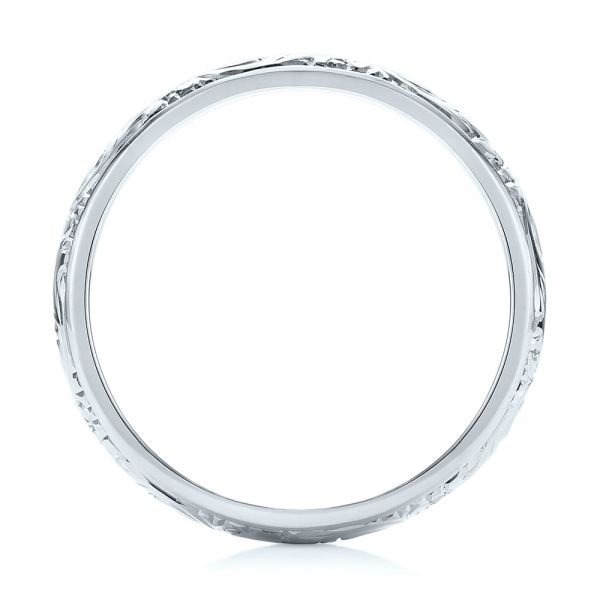  Platinum Platinum Custom Hand Engraved Wedding Band - Front View -  103147