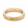 18k Yellow Gold 18k Yellow Gold Custom Hand Engraved Wedding Band - Flat View -  103284 - Thumbnail