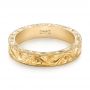 14k Yellow Gold 14k Yellow Gold Custom Hand Engraved Wedding Band - Flat View -  103286 - Thumbnail