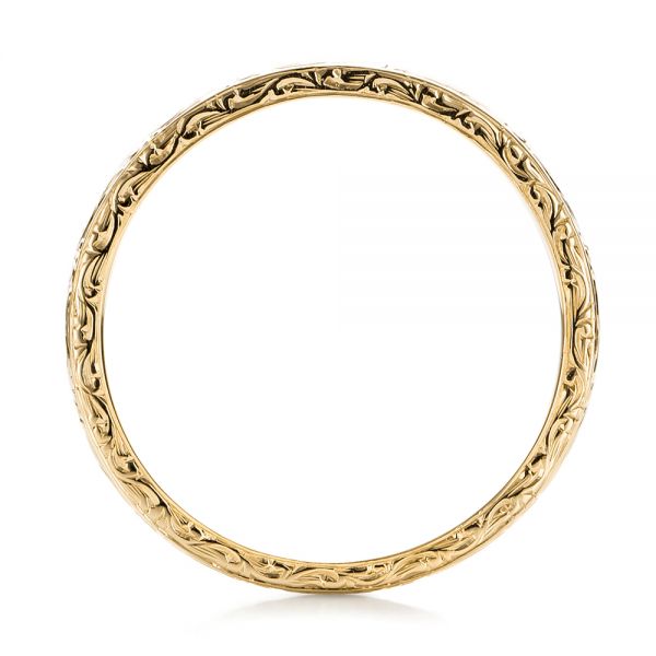 14k Yellow Gold 14k Yellow Gold Custom Hand Engraved Wedding Band - Front View - 101619
