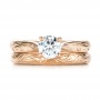 18k Rose Gold 18k Rose Gold Custom Hand Engraved Wedding Band - Top View -  103284 - Thumbnail