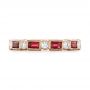 14k Rose Gold Custom Ruby And Diamond Eternity Wedding Band - Top View -  103226 - Thumbnail