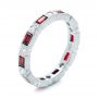 14k White Gold 14k White Gold Custom Ruby And Diamond Eternity Wedding Band - Three-Quarter View -  103226 - Thumbnail