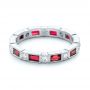 Platinum Platinum Custom Ruby And Diamond Eternity Wedding Band - Flat View -  103226 - Thumbnail