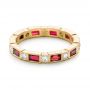 14k Yellow Gold 14k Yellow Gold Custom Ruby And Diamond Eternity Wedding Band - Flat View -  103226 - Thumbnail