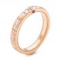 18k Rose Gold And Platinum Custom Ruby And Diamond Wedding Band