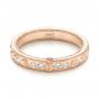 18k Rose Gold 18k Rose Gold Custom Ruby And Diamond Wedding Band - Flat View -  103469 - Thumbnail