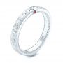  14K Gold And Platinum Custom Ruby And Diamond Wedding Band