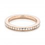 14k Rose Gold Custom Diamond Wedding Band - Flat View -  101167 - Thumbnail