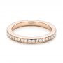 14k Rose Gold Custom Diamond Wedding Band - Flat View -  101167 - Thumbnail