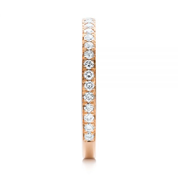 14k Rose Gold Custom Diamond Wedding Band - Side View -  101167