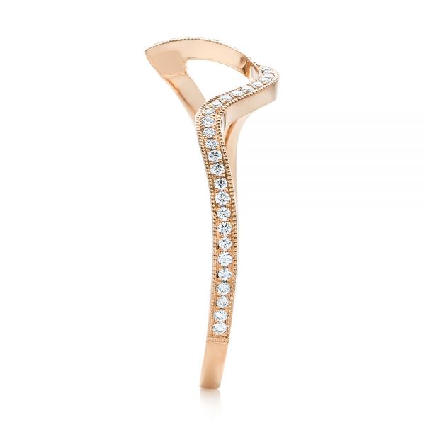 14k Rose Gold Custom Diamond Wedding Band - Side View -  102834