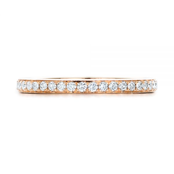 14k Rose Gold Custom Diamond Wedding Band - Top View -  101167