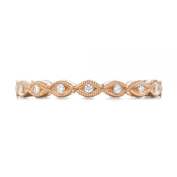 18k Rose Gold 18k Rose Gold Custom Diamond Wedding Band - Top View -  102286