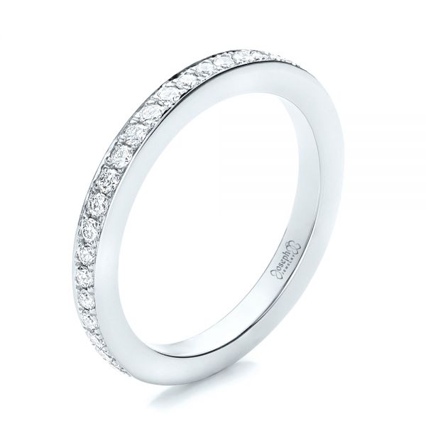 Platinum Platinum Custom Diamond Wedding Band - Three-Quarter View - 101167