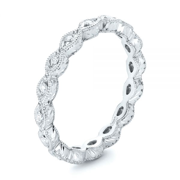 Platinum Platinum Custom Diamond Wedding Band - Three-Quarter View - 102286